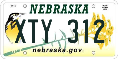 NE license plate XTY312