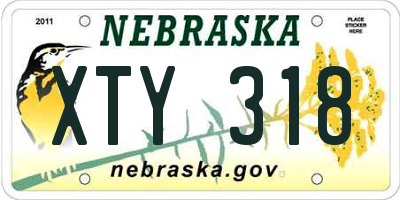 NE license plate XTY318