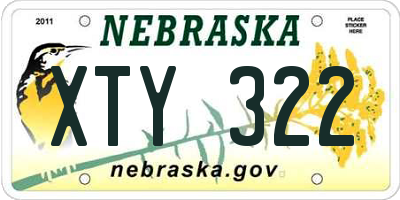 NE license plate XTY322
