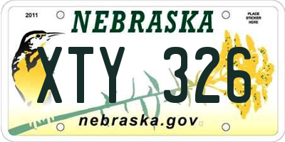 NE license plate XTY326