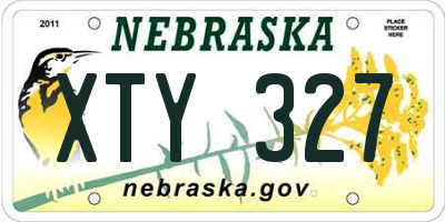 NE license plate XTY327