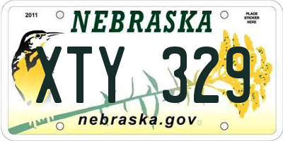 NE license plate XTY329