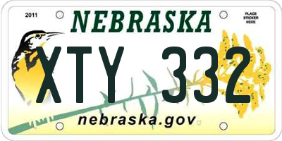 NE license plate XTY332