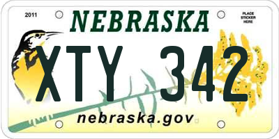 NE license plate XTY342