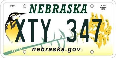 NE license plate XTY347