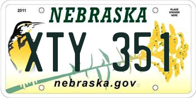 NE license plate XTY351