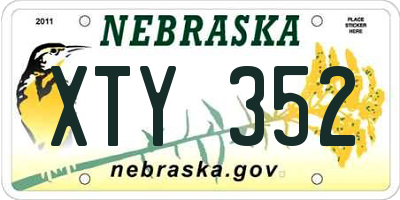 NE license plate XTY352