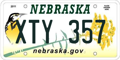 NE license plate XTY357