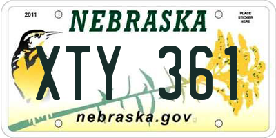 NE license plate XTY361