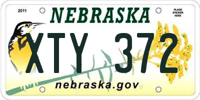 NE license plate XTY372