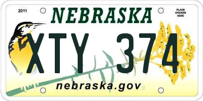 NE license plate XTY374