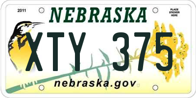 NE license plate XTY375