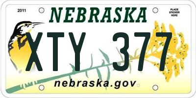 NE license plate XTY377