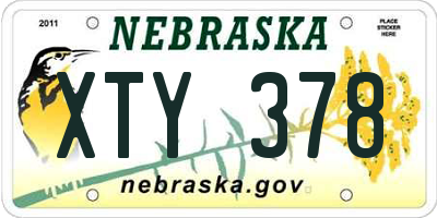 NE license plate XTY378