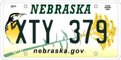 NE license plate XTY379