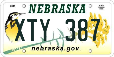 NE license plate XTY387