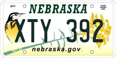 NE license plate XTY392
