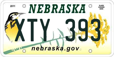 NE license plate XTY393