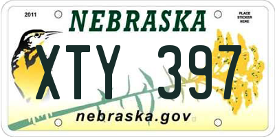 NE license plate XTY397
