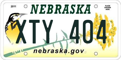 NE license plate XTY404