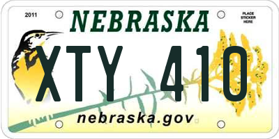 NE license plate XTY410