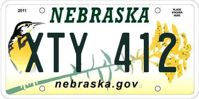 NE license plate XTY412