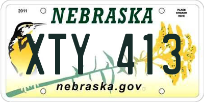 NE license plate XTY413