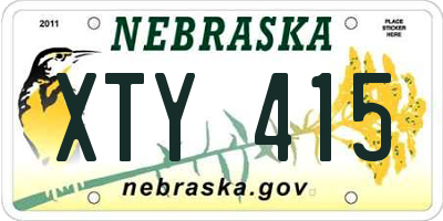 NE license plate XTY415