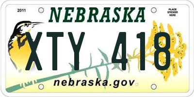 NE license plate XTY418