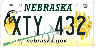 NE license plate XTY432