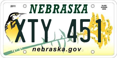 NE license plate XTY451