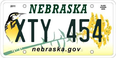 NE license plate XTY454