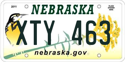 NE license plate XTY463