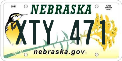 NE license plate XTY471