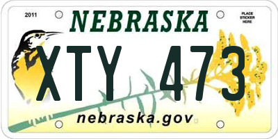 NE license plate XTY473