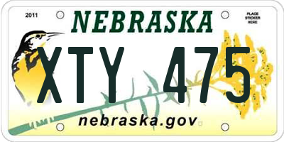 NE license plate XTY475