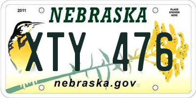 NE license plate XTY476
