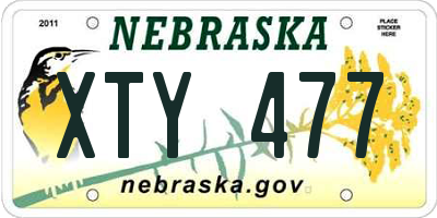 NE license plate XTY477