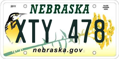 NE license plate XTY478