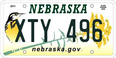 NE license plate XTY496