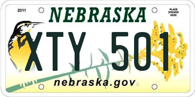 NE license plate XTY501
