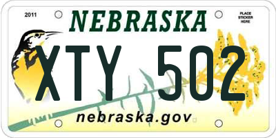 NE license plate XTY502
