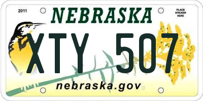NE license plate XTY507