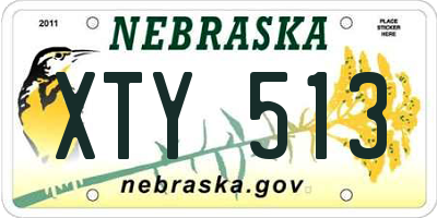 NE license plate XTY513