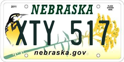NE license plate XTY517