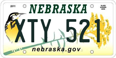 NE license plate XTY521