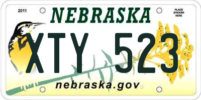 NE license plate XTY523