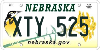 NE license plate XTY525