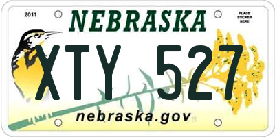 NE license plate XTY527