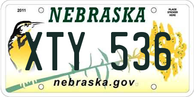 NE license plate XTY536